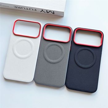 Apple iphone17 mobile phone case business simple magnetic air protective cover metal button soft pro women's all-inclusive