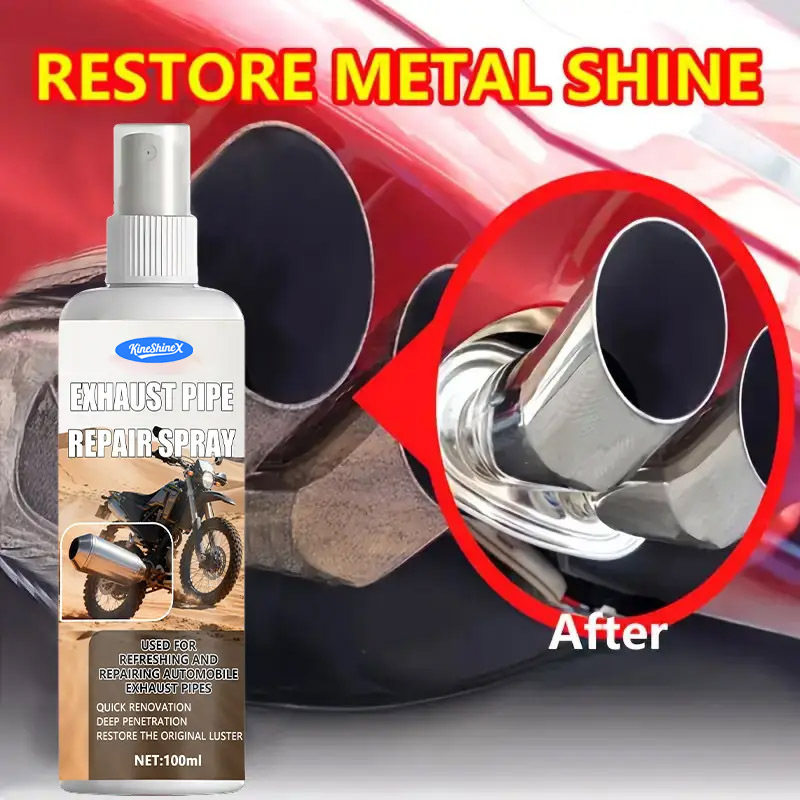 Exhaust Pipe Care Spray Chrome-Plated Surface Brightening and Renewal Protective Coating Engine Metal Polishing Repair Agent