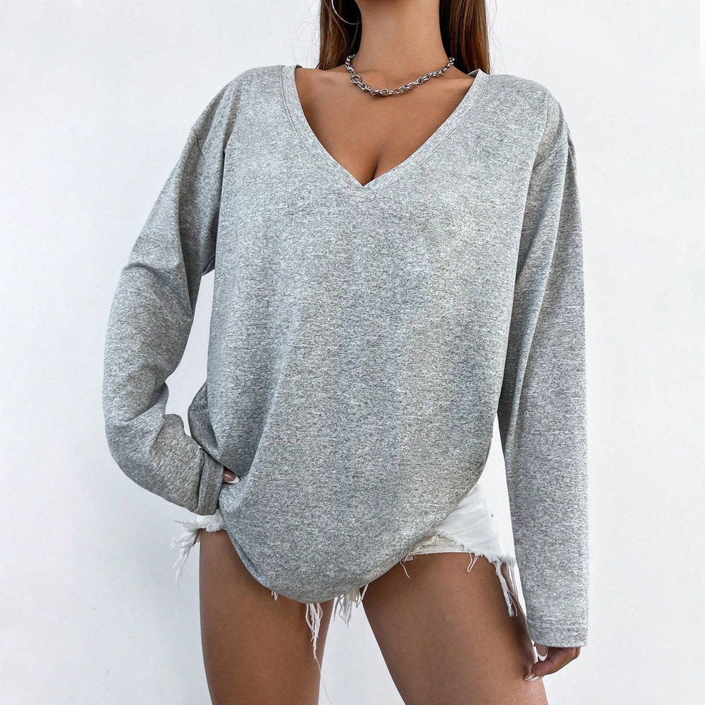 Womens Loose Fit Long Sleeve T Shirt Comfortable Slimming Versatile Spring Summer Essential Wholesale Available