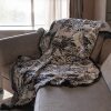 Chinese-Style Retro Ink Painting Floral and Bird Knitted Blanket Sofa Blanket Throw Blanket Bed Blanket Splash-Ink Decorative Air-Conditioning Blanket Nap Blanket Fleece Blanket