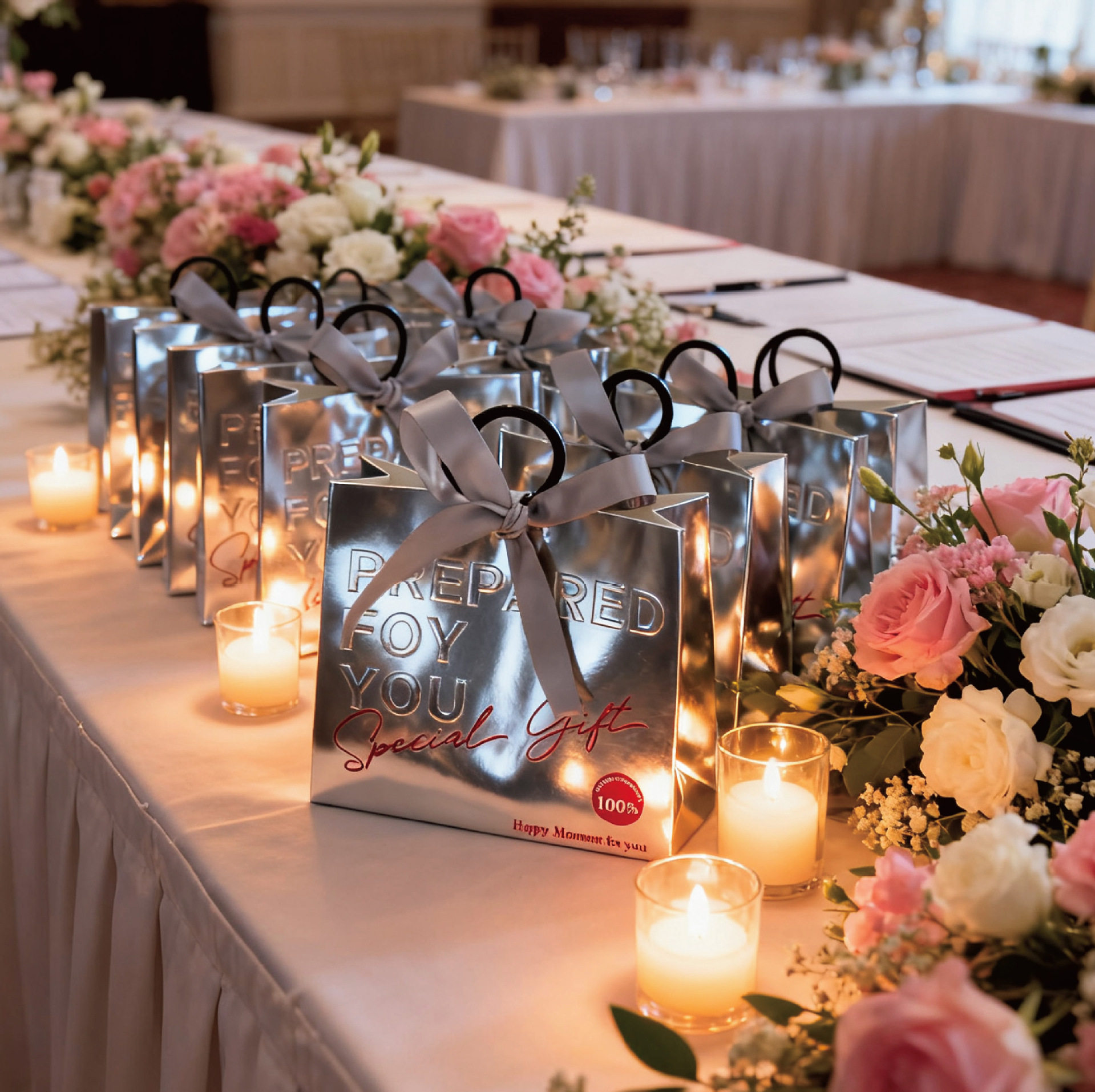 2025 Original New Wedding Candy Bag, Engagement Return Gift Silver Card Candy Box, European Ins Style Souvenir Bag