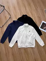 Cross-border source RL Raff zipper jacket cotton knitted jacket men and women with Paul cardigan a generation of hair