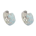 No. 47 blue thin geometric earrings (thick real gold plating)