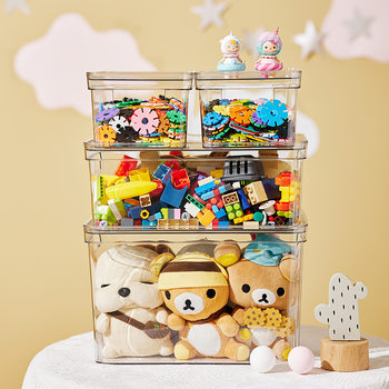 Storage Box Plastic Storage Box Toy Storage Christmas Building Blocks Children's Toy Storage Box Transparent Toy Finishing