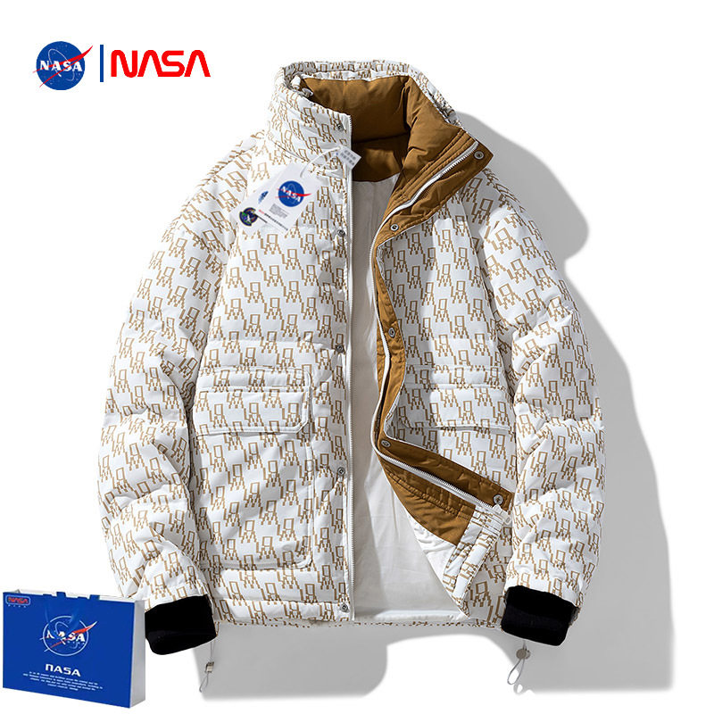 NASA Joint name 2023 Winter new stand collar down jacket men's loose all-match youth fashion brand casual jacket