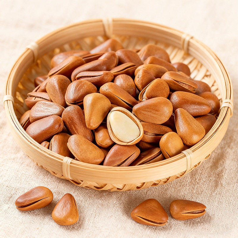Wholesale Dropshipping of Old Northeast 2025 New Goods Northeast Pine Nuts Large Kernels Original Flavor Open Red Pine Nut Snacks New Year Goods