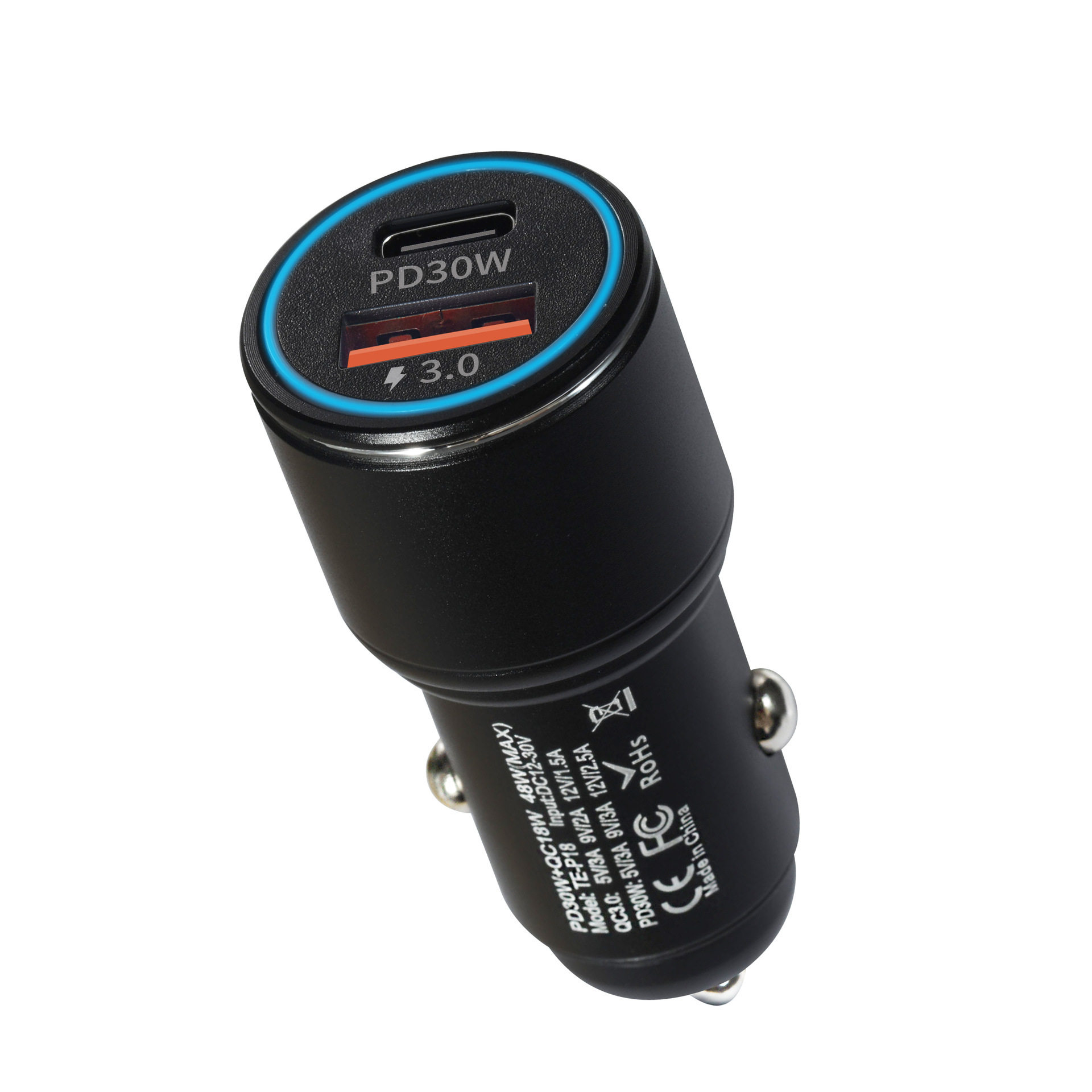 New A C car charger double fast charge 6A metal aluminum alloy 48WPD car charger car charger head wholesale