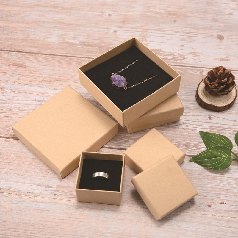 Jewelry Packaging Box Kraft Paper Lid Gift Box Ring Earrings Bracelet Necklace Box Jewelry Box Jewelry Gift Box