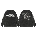 H9118 washed black sweatshirt