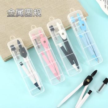 Saizhuo Metal Compasses for Students, Cute Stationery Triangle Rulers and Compasses Set for Primary School Students and Junior High School Students for Exams