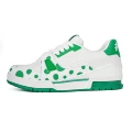 Polka dot white green