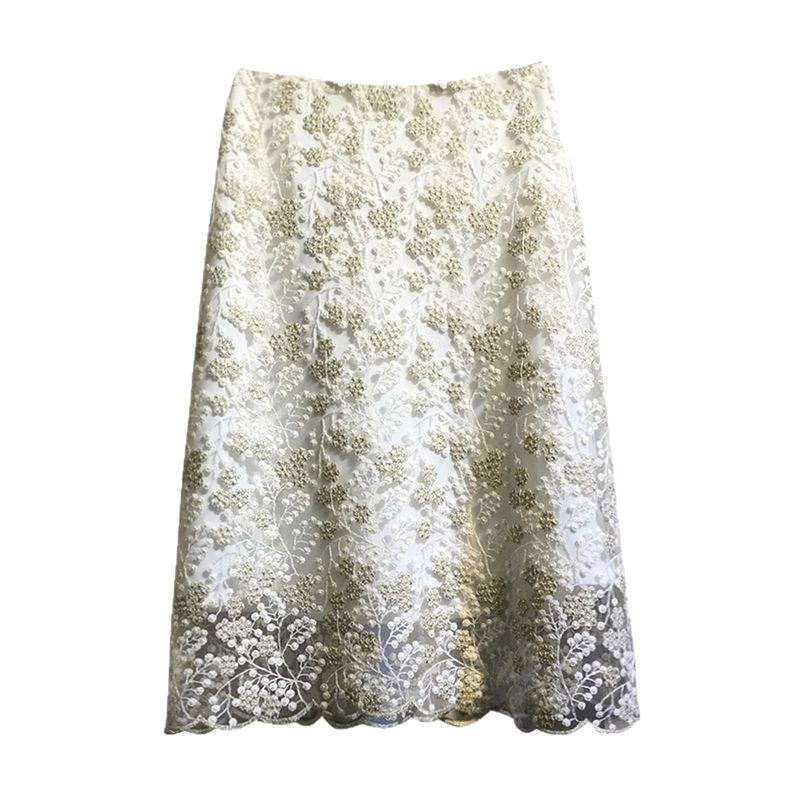 High Waisted Lace Mesh Midi Skirt A Line Silhouette Elegant Design Summer Fashion Wholesale Available