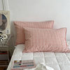 Unprinted Japanese Good Cotton Pillowcase Single Double Plaid Pillowcase Solid Color Plaid Washed Cotton Pillowcase