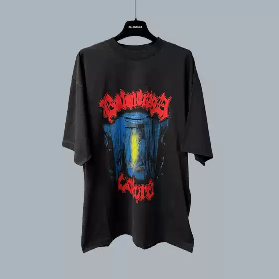 【In-Stock Instant Shipping】High-Quality Version 26Ss New Paris B Brand Rock Style Digital Direct Print Unisex T-Shirt