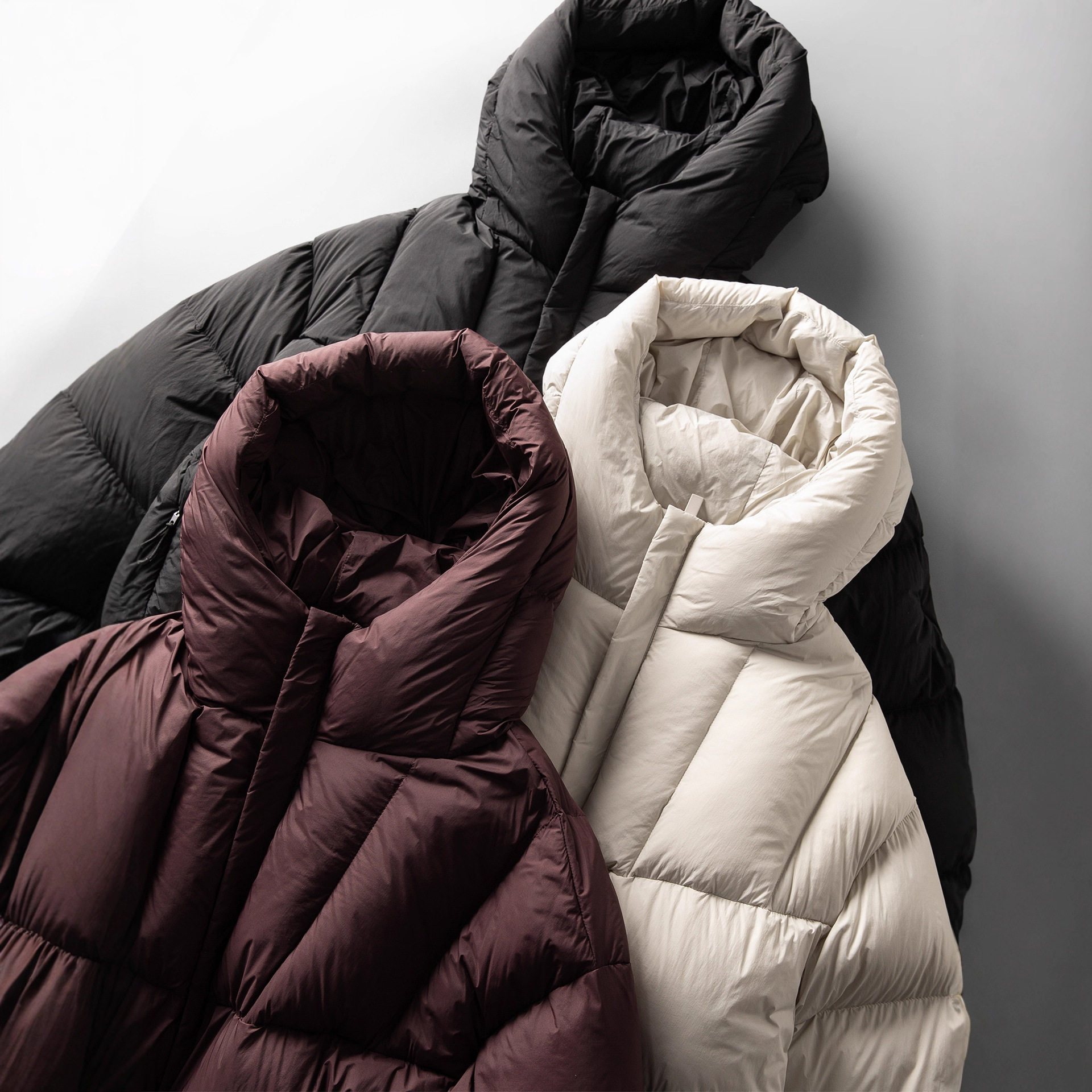 231g White Goose down Winter Warm Hooded Goose down Jacket Men's Cleanfit Loose Silhouette Quilted Bread Jacket Outer