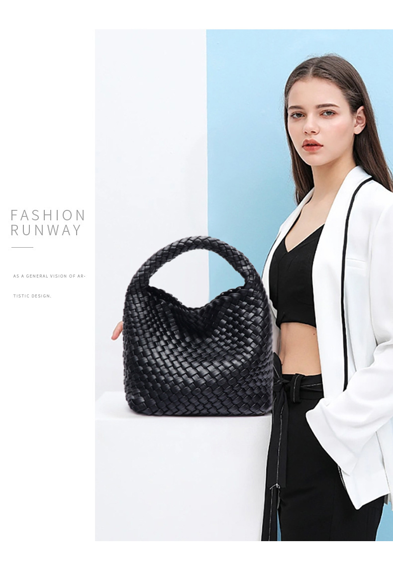 Túi xách nữ đan dáng xô phong cách thời trang đường phố — B988 # cải xoăn, B988 # Mã não xám, B988 # Màu be, B988 # Màu trắng ngà