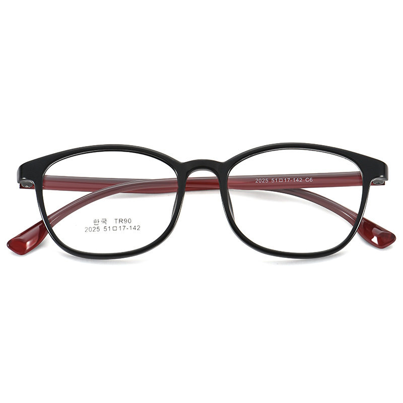 Ultra-Light Glasses Retro Large Frame Tr90 Glasses Frame for Men Can Be Equipped with Myopia Glasses Anti-Blue Light Danyang Glasses Discoloration