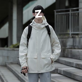 Mountain Style Outdoor Solid Color Windproof and Waterproof Casual Loose Hooded Jacket Jacket for Men and Women Same Style Manufacturer