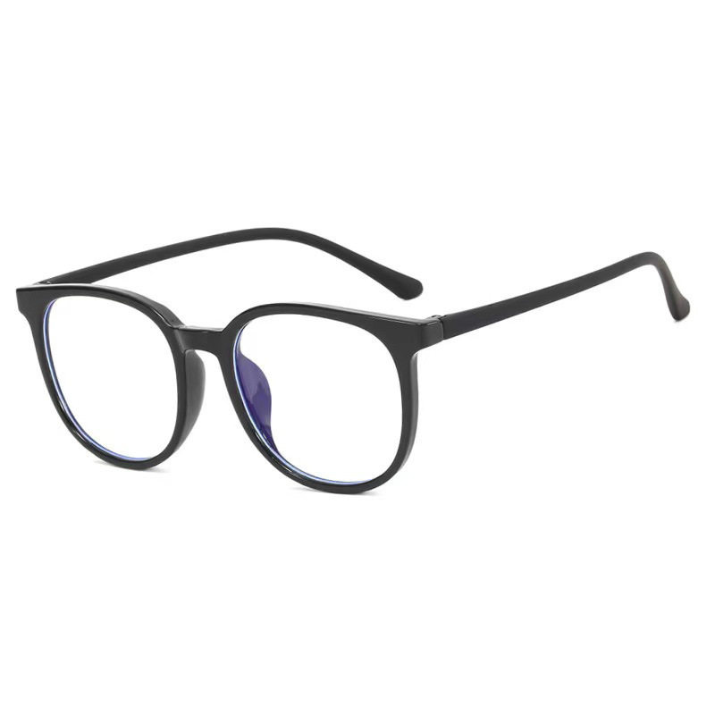 New anti-blue light glasses myopia finished large frame plain black frame mirror frame with degree glasses frame flat lens manufacturers