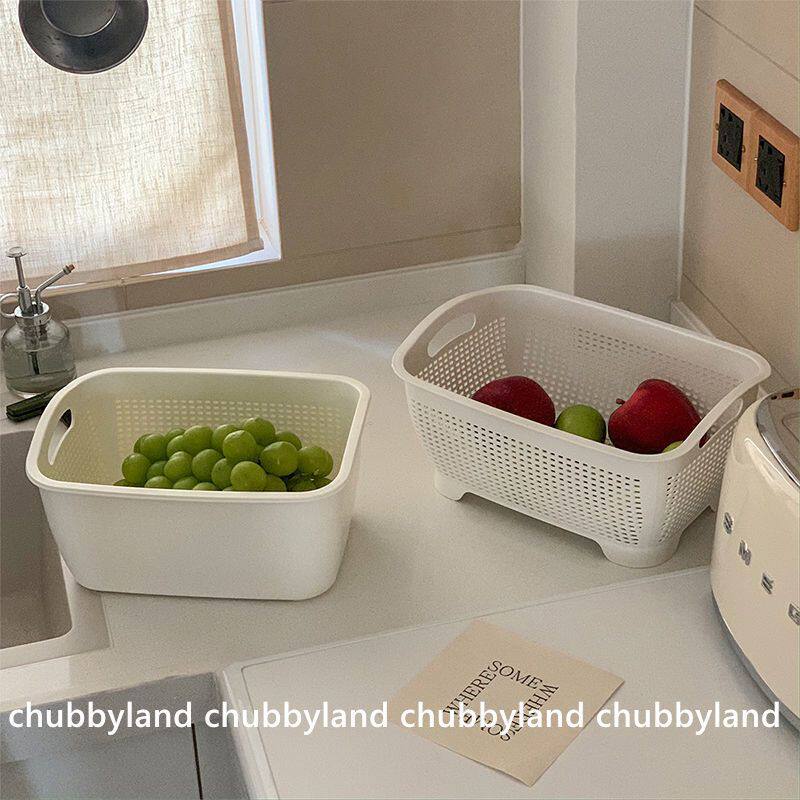Double-Layer Plastic Kitchen Sink Strainer Basket for Washing Vegetables and Fruits, Household Fruit Tray