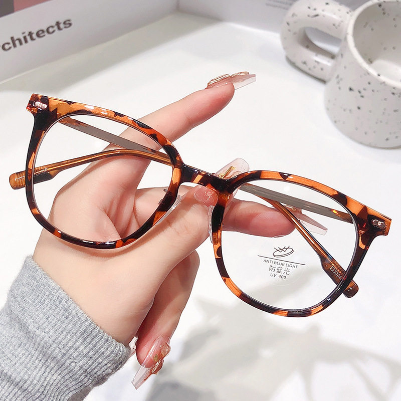 Glasses Explosions Anti-blue Light Semi-titanium Glasses Frame Ultra-light Glasses Frame Men's and Women's Simple Myopia Square Large Frame