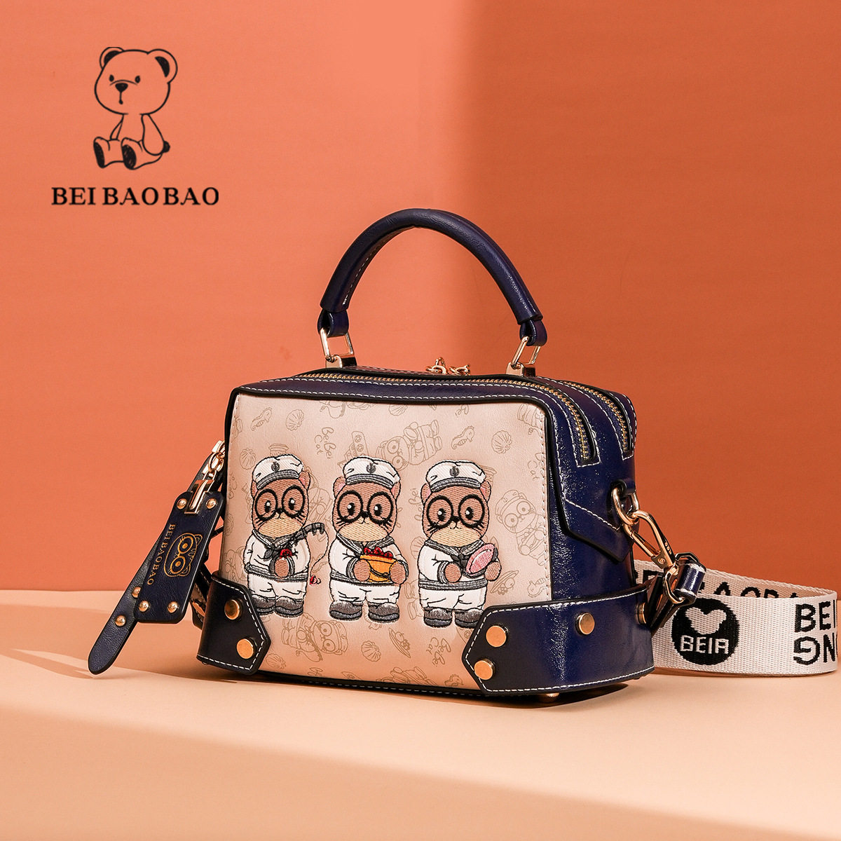 สั่งซื้อนำเข้า Beibao Yuanyuan Factory Women's New Casual Fashion Boston Handbag Popular Shoulder Crossbody Small Bag จากจีน 1688 taobao alibaba tmall