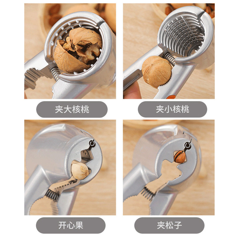 Pecan Nutcracker Household Shelling Tool for Opening Nuts, Pine Nuts, Hazelnuts, Shell Opener Pliers, Zinc Alloy Sheller