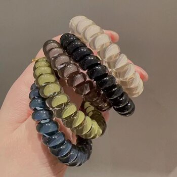 Korean Fashion New Jelly Color Phone Cord Hair Tie High-End Simple Hair Tie Rubber Band Ponytail Ball Headband