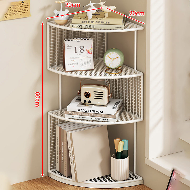 办公室桌上转角置物架书桌拐角多层收纳架子工位墙角小型三角书柜