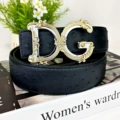 3.8 ostrich pattern black platinum buckle