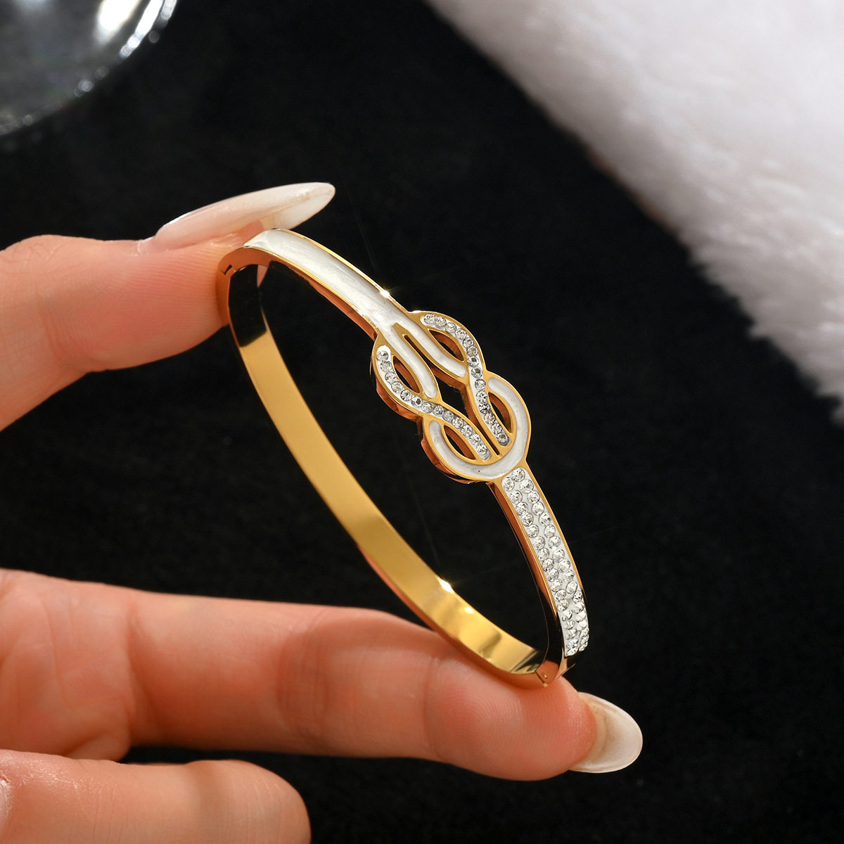 欧美热卖时尚不锈钢金色手镯不易褪色18K不锈钢首饰gold bangles