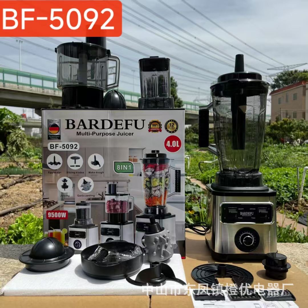 Cross-Border 4L8In1 Blender Commercial Stainless Steel High-Power Pure Copper Blender Meat Grinder Ice Crusher Juicer