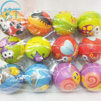 Cross-Border 63mm cartoon insect stress ball Pu ball wholesale new educational toys sponge vent ball manufacturers