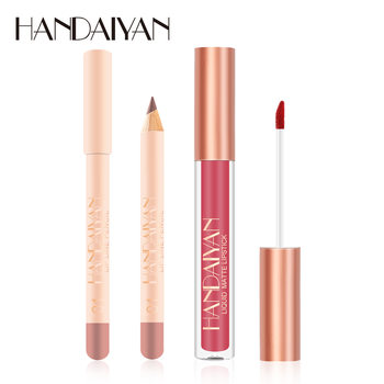 HANDAIYAN non-stick Cup lip gloss lip liner combination set matte lipstick Velvet Lip liner cross-border wholesale