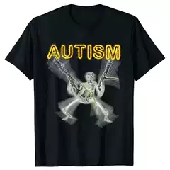 Retro Autism Skeleton Funny Men Women T-Shirt Neurodivergent