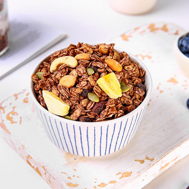 Lychee Rose Baked Oatmeal 210g Fruit Nut Oatmeal Instant Sea Salt Cocoa Nut Baked Oatmeal