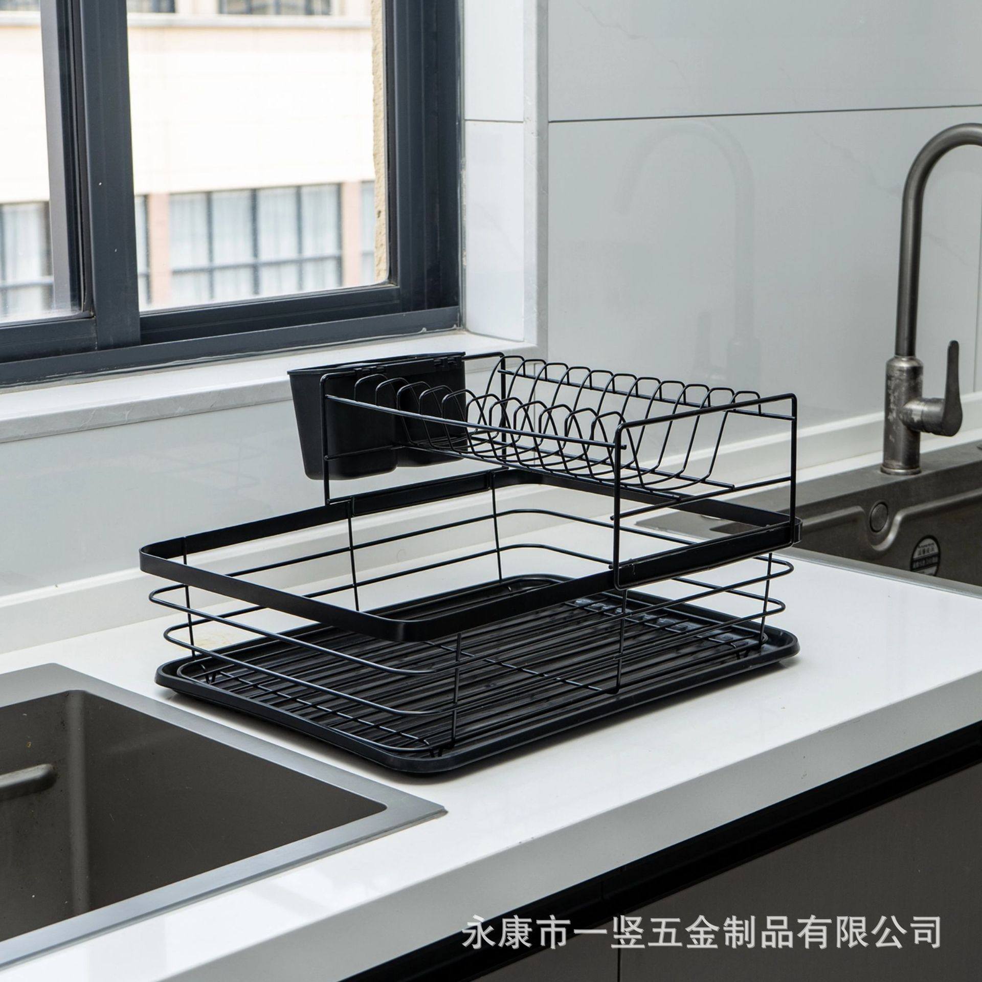 Kitchen Drain Rack Storage Rack Household Tableware, Cutlery, Water Cup, Plate Storage Rack, Water Guide Double-Layer Dish Rack