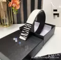 Letter black silver buckle + white flat