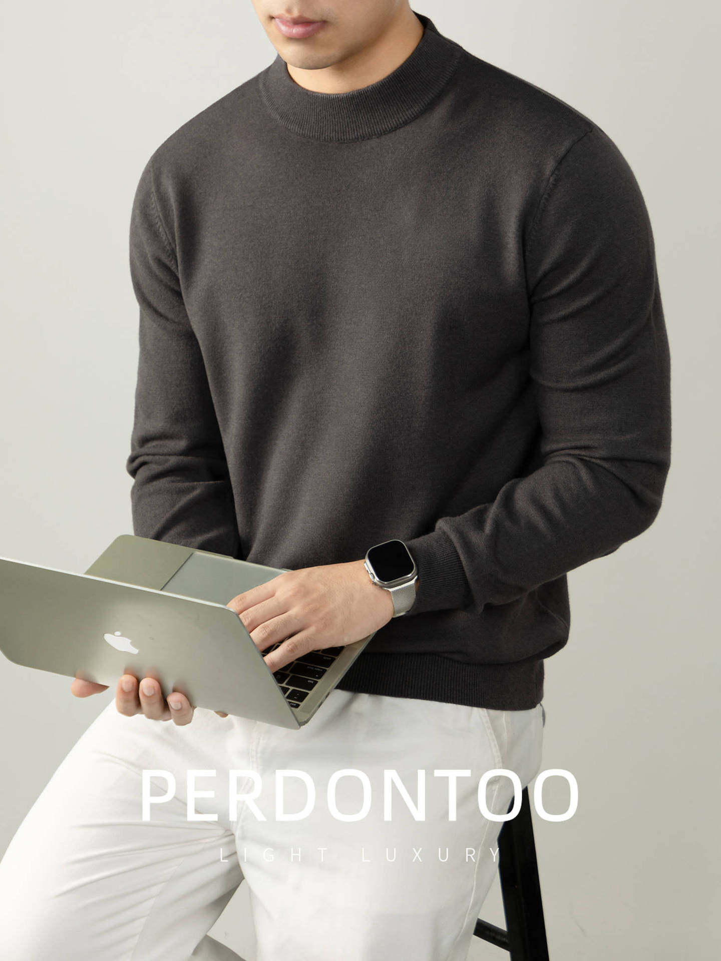 【远红外发热】绵羊毛莫代尔抗起球保暖半高领毛衣男士秋冬内搭