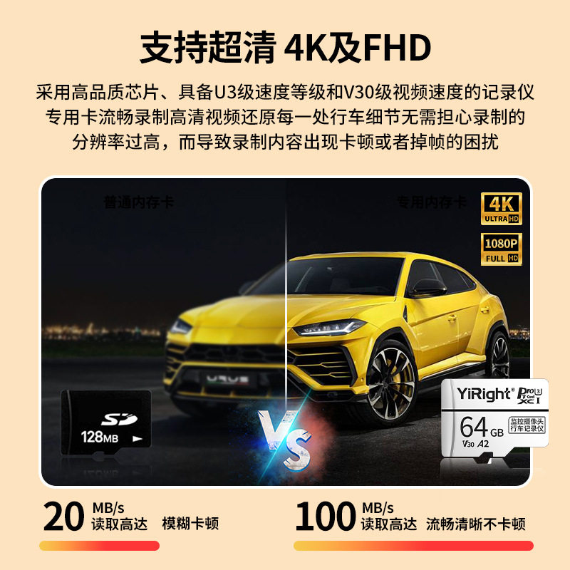 Yizheng Tf Card Is Suitable for Changan X5Plus Driving Recorder Memory Card Second Generation High-Speed Card Class10