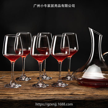 ins Shake Tone Red Wine Glass Set European-style Glass Thickened Goblet Wine Glass 7-piece Set Decanter for Hair