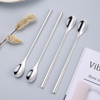 304 stainless steel long handle water drop ice spoon thickened handle creative honey dessert seasoning spoon coffee stirring spoon
