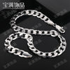 Temu Popular Side One-To-One Chain Silver-Plated Hip-Hop Punk 2-12mm Cuban Chain Jewelry Fashion Silver Jewelry