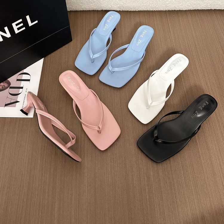 High heels French flip-flops women's shoes for outer wear temperament stiletto sandals