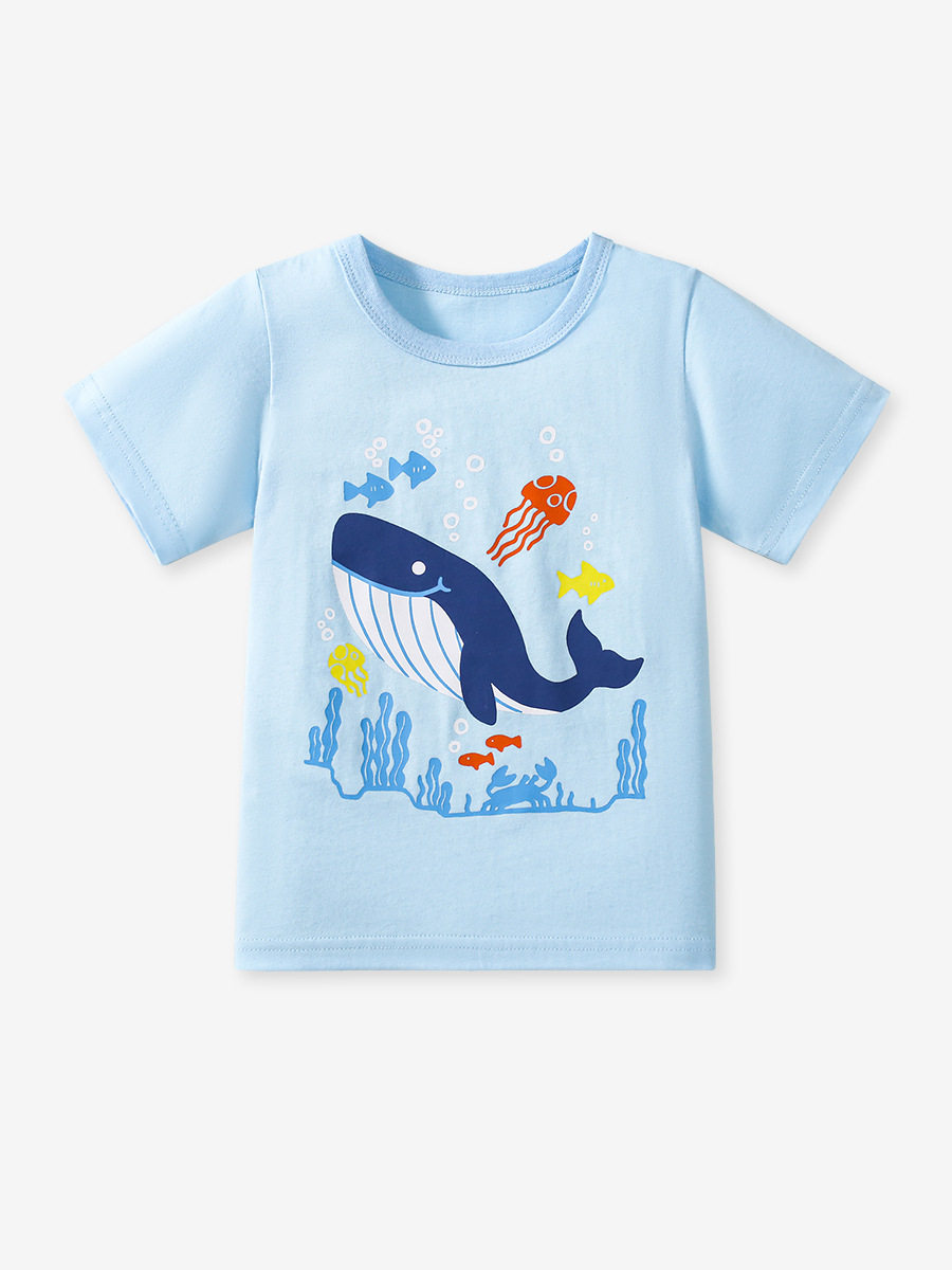 New Summer Short-Sleeve Top, Toddler & Little Kid Cute Cartoon Cotton Boys' T-Shirt
