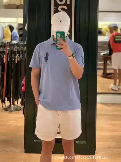 Original Quality 25 Spring Collection Basic Polo Shirt with Large Malaysian Logo Embroidery, Short-Sleeved Couple's Style