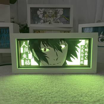 Bungou Stray Dog Osamu Dazai 3D Paper Carving Lamp USB Plug-In Battery Dual-Use Desk Luminous Decorative Night Light Ornaments