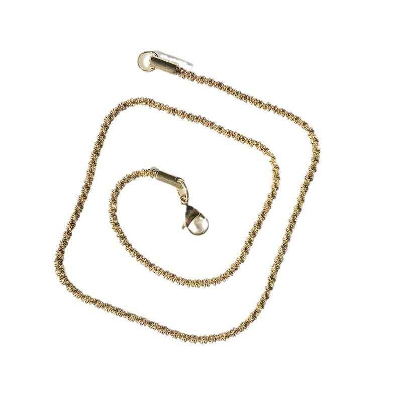 Gypsophila Accessible Luxury Exquisite Necklace Simple and Popular Titanium Steel Clavicle Chain Men's Vegetable Flower Chain Ethnic Style Necklace Women Ins