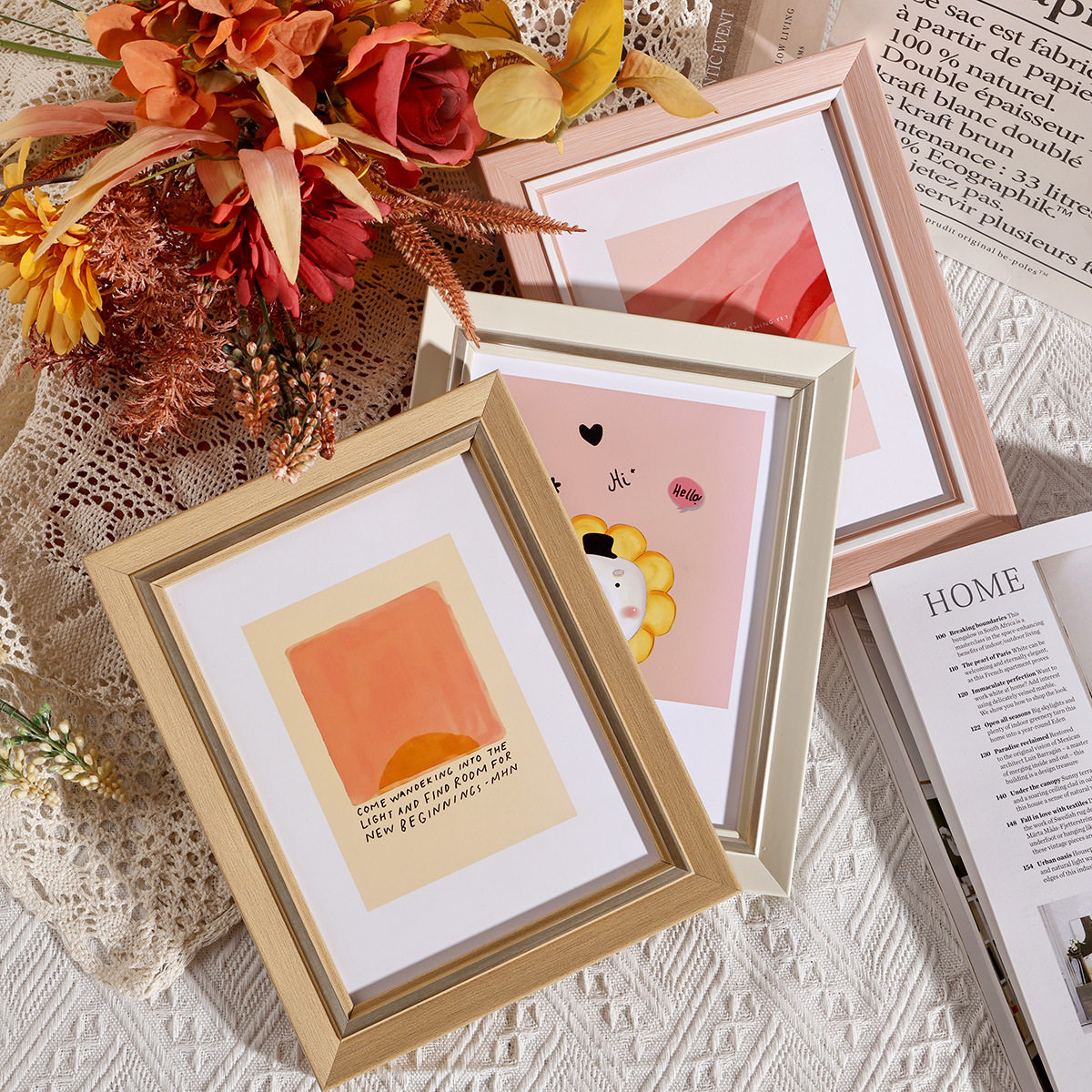 Simple photo frame table photo frame creative ornaments 6 inch 7 10 A4 Wall wedding photo wall mounted picture frame wholesale