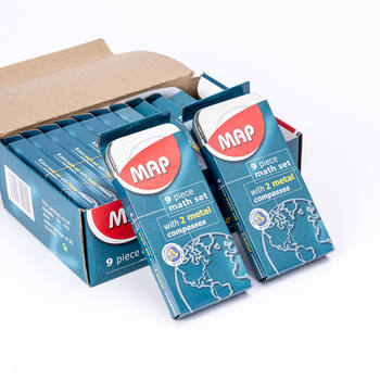 Factory Direct Sales Map Tinplate Box Compass Set Student Professional School Supplies Stationery Set Wholesale